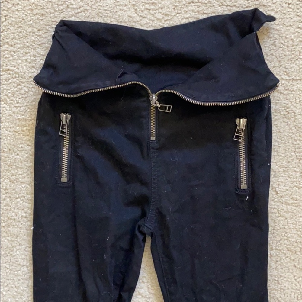 Fold over black jeans